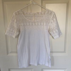 J. Crew White Lace Top